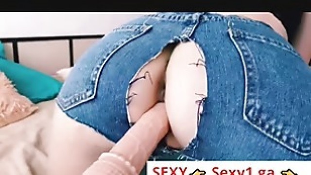 Sexy1.ga Solo ass girl in denim mini shorts with a sex machine