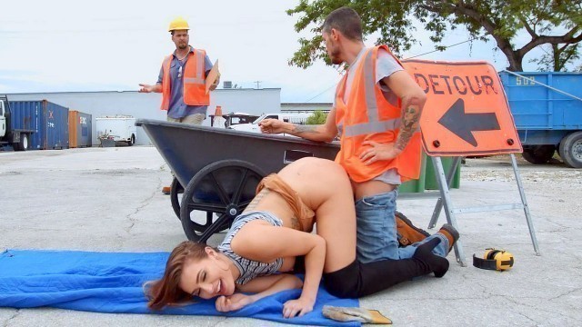 Ella Reese gets fucked doggystyle at the construction site - Porn Movies - 3Movs